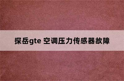 探岳gte 空调压力传感器故障